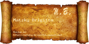 Matzky Brigitta névjegykártya